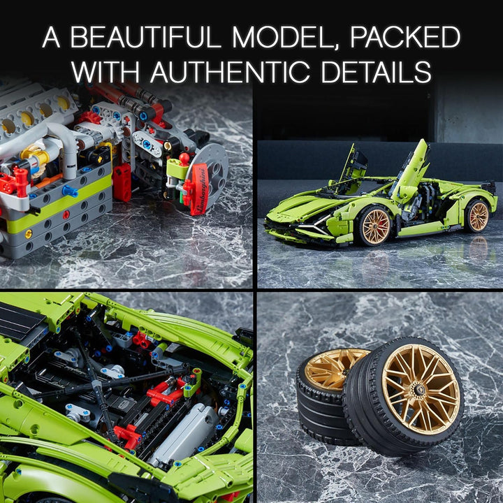 LEGO 42115 Technic Lamborghini Sián FKP 37 Rennwagen, Modell-Bauset für Erwachsene, Geschenkidee für