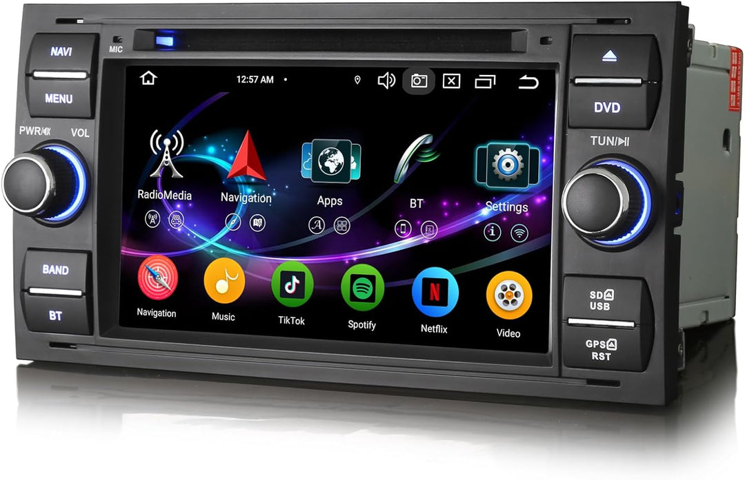 Erisin Android 14 4GB RAM+64GB ROM 8-Kern DVD Autoradio GPS Navi für Ford C-Max S-Max Focus Galaxy K