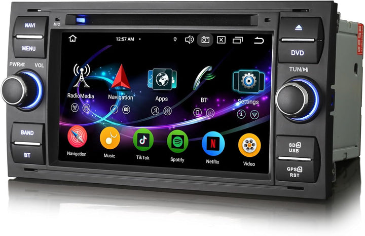 Erisin Android 14 4GB RAM+64GB ROM 8-Kern DVD Autoradio GPS Navi für Ford C-Max S-Max Focus Galaxy K