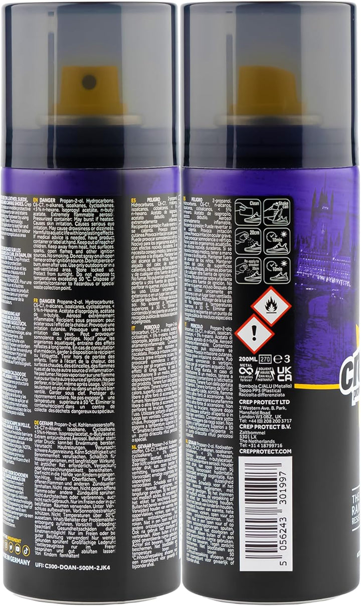Crep Protect Spraydose Regen & Fleck Wasserfester Schutz Nano-Schutz für Leder, Nubuk, Wildleder & C