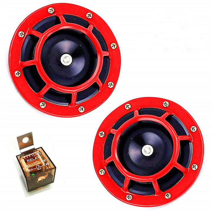 Car Horn Autohupe12V Disc Typ Auto Hupe Super laut High und Low Twin Horn Kit Metall lufthupe mit Ha
