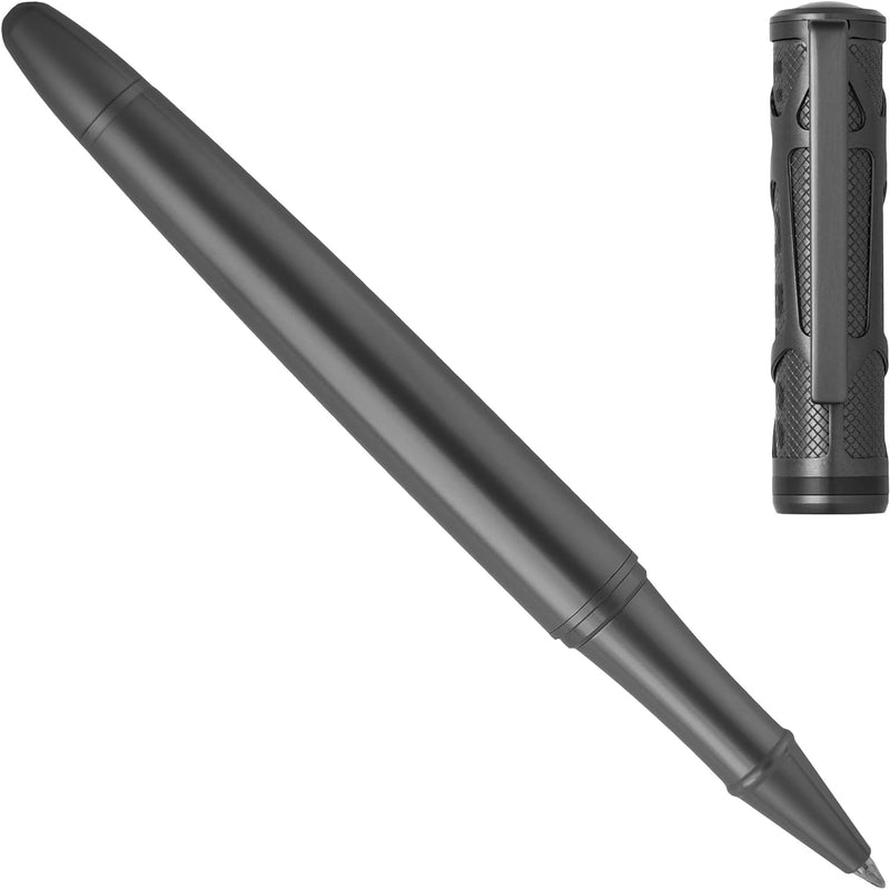 Hugo Boss Craft Tintenroller aus Messing in der Farbe Gun, Länge: 14,3cm, Tintenfarbe: Schwarz, HSS3