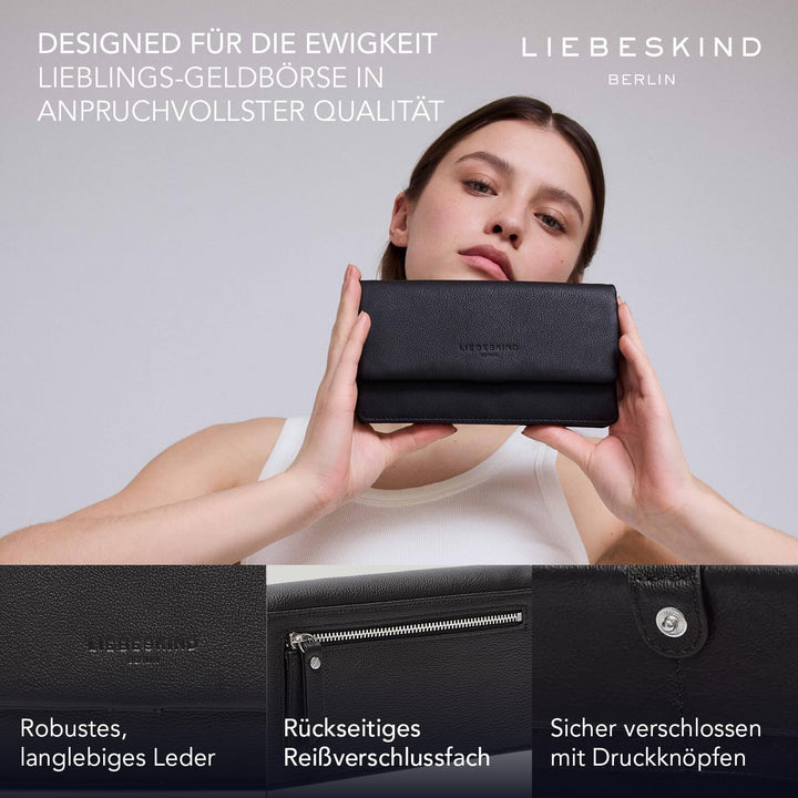 Liebeskind Berlin SADIE NAPLACK Slam Geldbörse, Large (HxBxT 10cm x 18.5cm x 2.5cm), Black