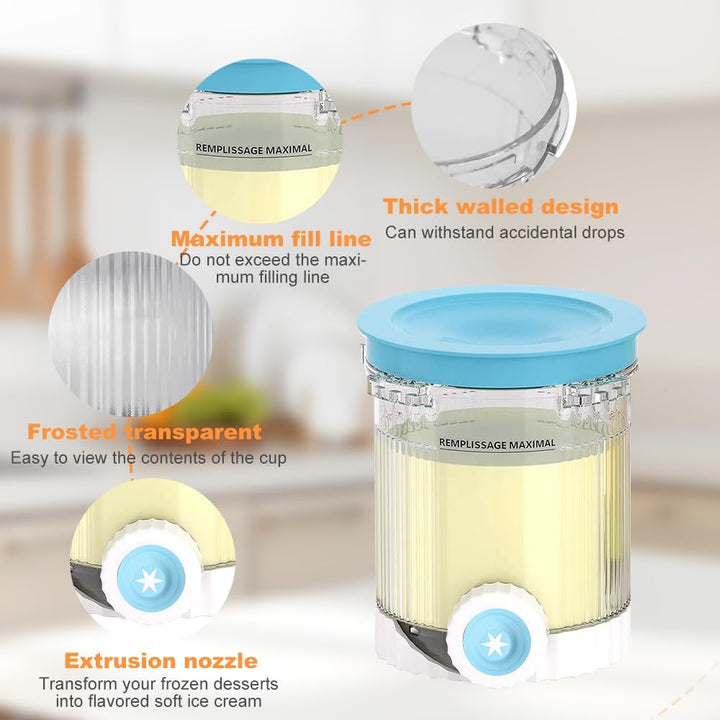 4 Stück Ninja Swirl Creami Behälter, 480 ml Eisbehälter für Ninja Creami NC701 & NC700 Serie Eismasc