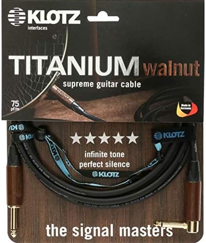 KLOTZ TITANIUM walnut - supreme gitarren kabel mit nussholz tüllen (4,5m), 4,5m