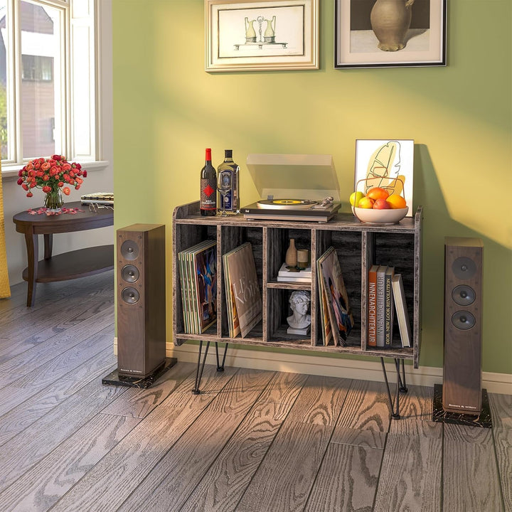 Plattenspielerständer Mit Aufbewahrung, Plattenspieler Regal, Plattenspielertisch, Schallplatten Auf