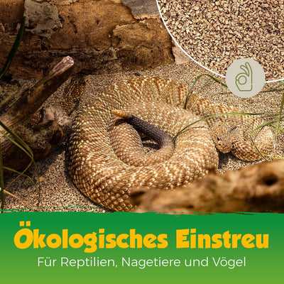 Kork-Deko 10 Liter Korkgranulat/Terrariensubstrat, subtropisch (2-4 mm) Korkschrot aus geschroteter