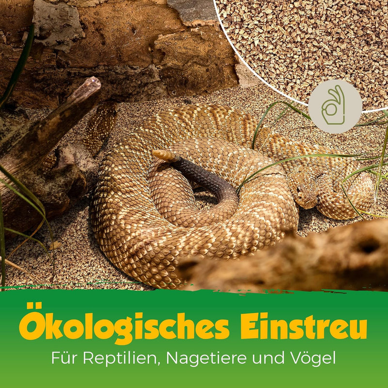 Kork-Deko 10 Liter Korkgranulat/Terrariensubstrat, subtropisch (2-4 mm) Korkschrot aus geschroteter
