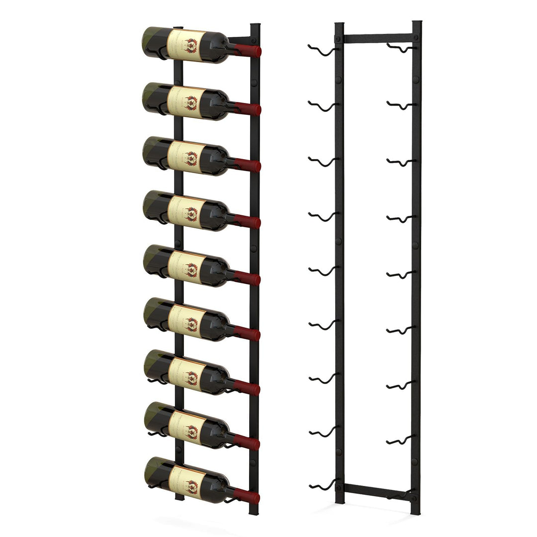COSTWAY Weinregal Wand für 9 Weinflaschen, Flaschenhalter Metall, Flaschenregal Industrial, Aufbewah