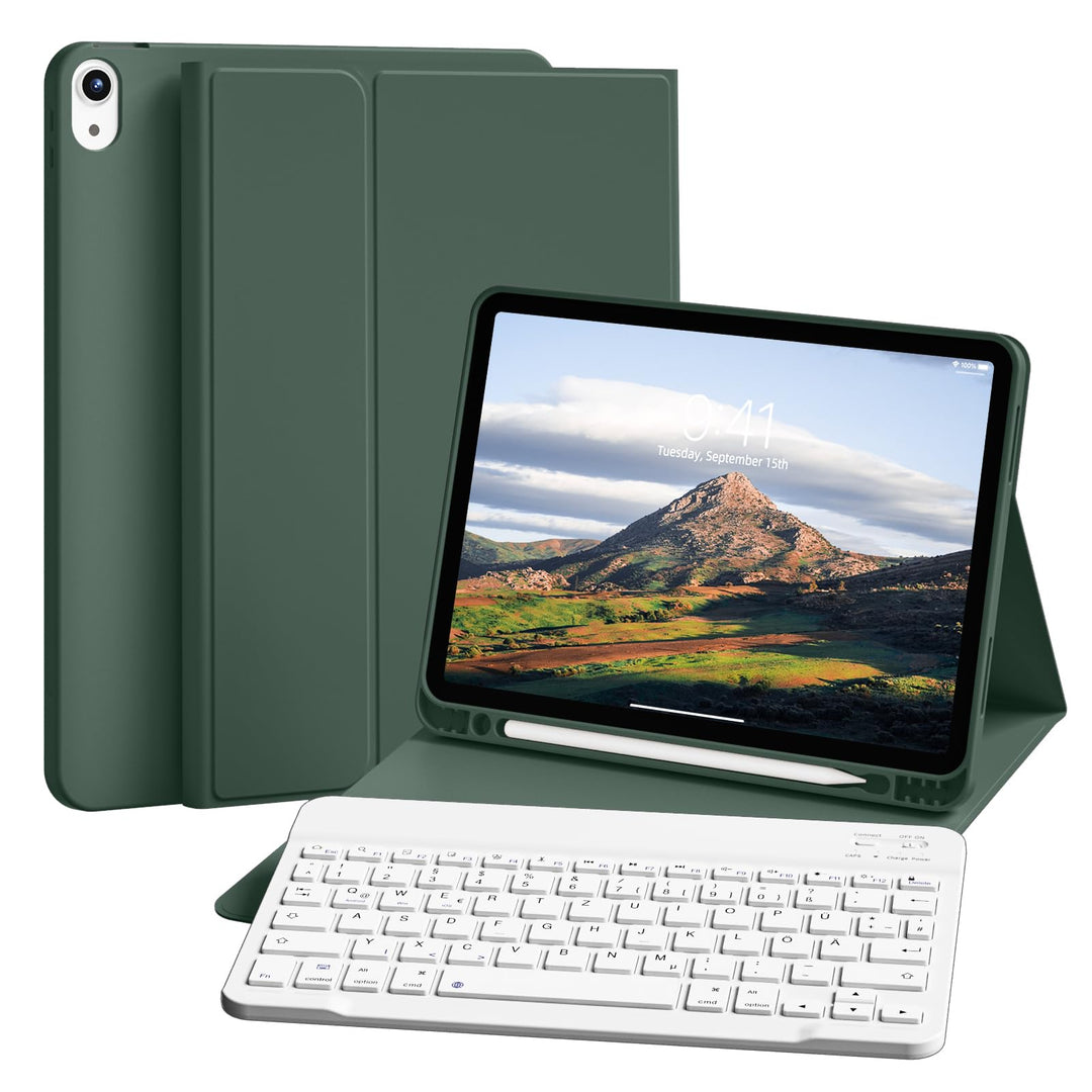 Tastatur Hülle für iPad 10. Generation 10,9" 2022 & iPad 11th Gen A16 2025 mit Stifthalter, TPU Rück