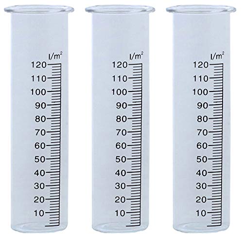 Novaliv 3 x Ersatzglas Niederschlagsmesser I Glas Wassermenge Wetterstation I grosse Skala Regenmeng