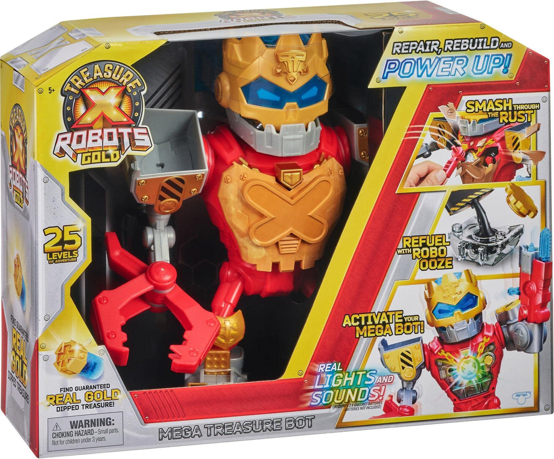 Treasure X Robots Gold Mega Treasure Bot Roboter mit Lichtern und Geräuschen; 25 spannende Abenteuer