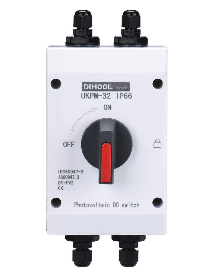DIHOOL DC Trennschalter Leistungsschalter IP65 Wasserdicht 32a 1200V PV Combiner Box For Solaranlage