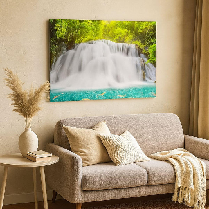 ARTTOR Bilder auf Leinwand 100x70cm Leinwandbild Park natur landschaft Gross Wanddeko Bild Schlafzim