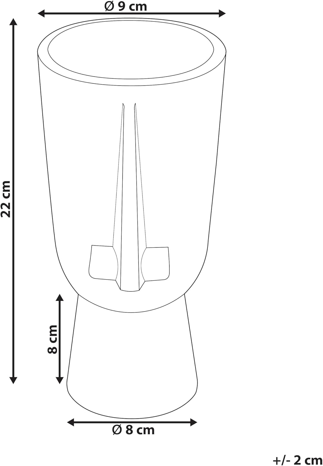 Blumenvase Keramik handgefertigt schwarz 22 cm Gesichtsmotiv Modern Artemis