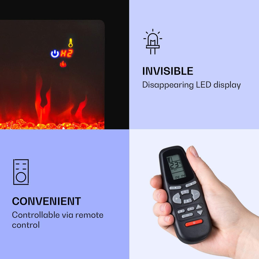 Klarstein Elektrokamin, Elektro Heizungen für Wohnzimmer & Innenräume, Elektrischer Kamin mit LED Fl