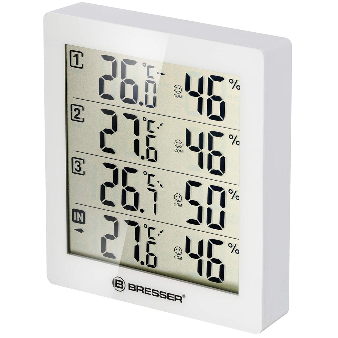 Bresser Wetterstation Funk mit Aussensensor Temeo Hygro Quadro inklusive 3 Aussensensoren um bei 4 U