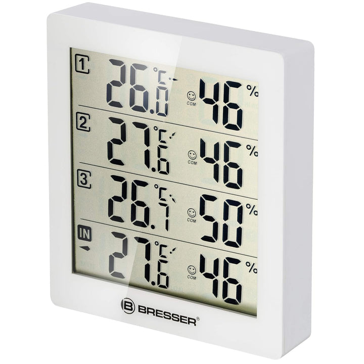 Bresser Wetterstation Funk mit Aussensensor Temeo Hygro Quadro inklusive 3 Aussensensoren um bei 4 U