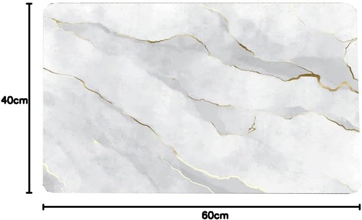 Tobil Badematte rutschfest saugfähig Badvorleger Badezimmerteppich Weiss-001 40x60-60x80 (50x80cm),