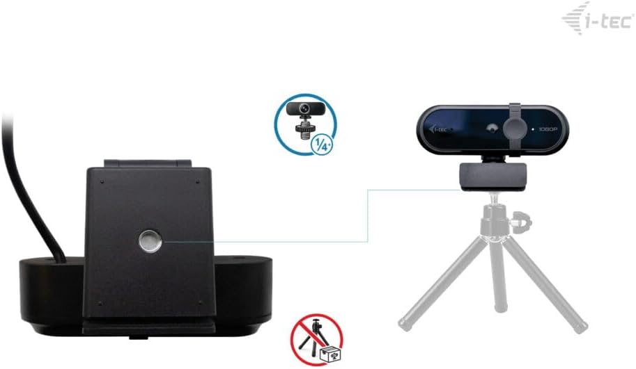 i-tec Solomon 100 Webcam 1080p mit Fester Fokus, Automatische Bildoptimierung und Integrierte Datens