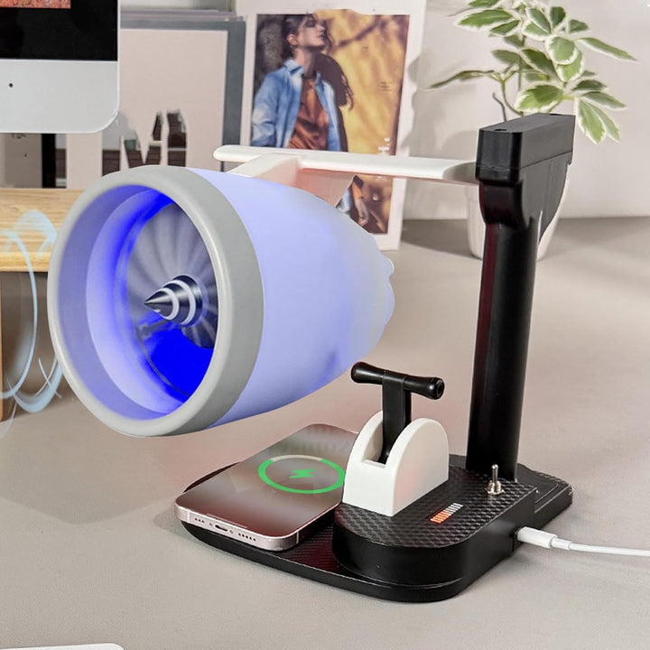 Turbojet -Desktop -Lüfter mit Luftbefeuchter, Flugzeugstrahlmotorendesschungsventilator, JET -Motor