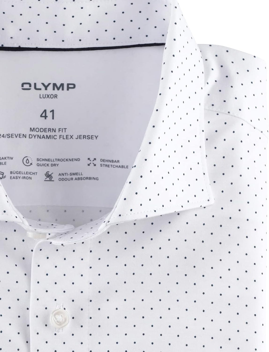 OLYMP Herren Businesshemd Langarm Luxor 24/Seven,modern fit,Kent-Kragen 37 Weiss 00, 37 Weiss 00