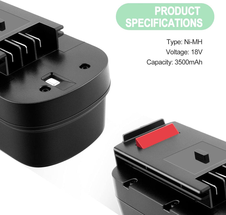 3.5Ah 18V ErsatzAkku für Black & Decker 18V Akku A1718 A18NH HPB18 HPB18-OPE A18 Feuersturm A18 FS18