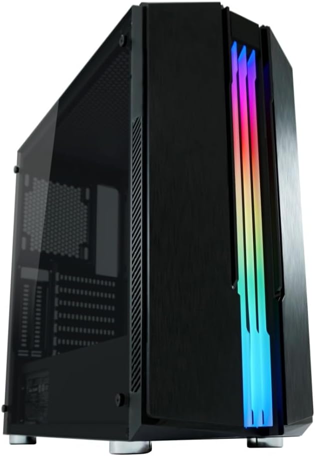 LC-Power Gaming-Gehäuse 702B Skyscraper_X – ATX, Micro-ATX, Mini-ITX kompatibel, RGB-Frontpanel, Har