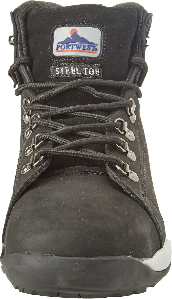 Portwest Steelite halbhoher Stiefel SB HRO, Grösse: 45, Farbe: Schwarz, FW31BKR45 45 EU Schwarz, 45