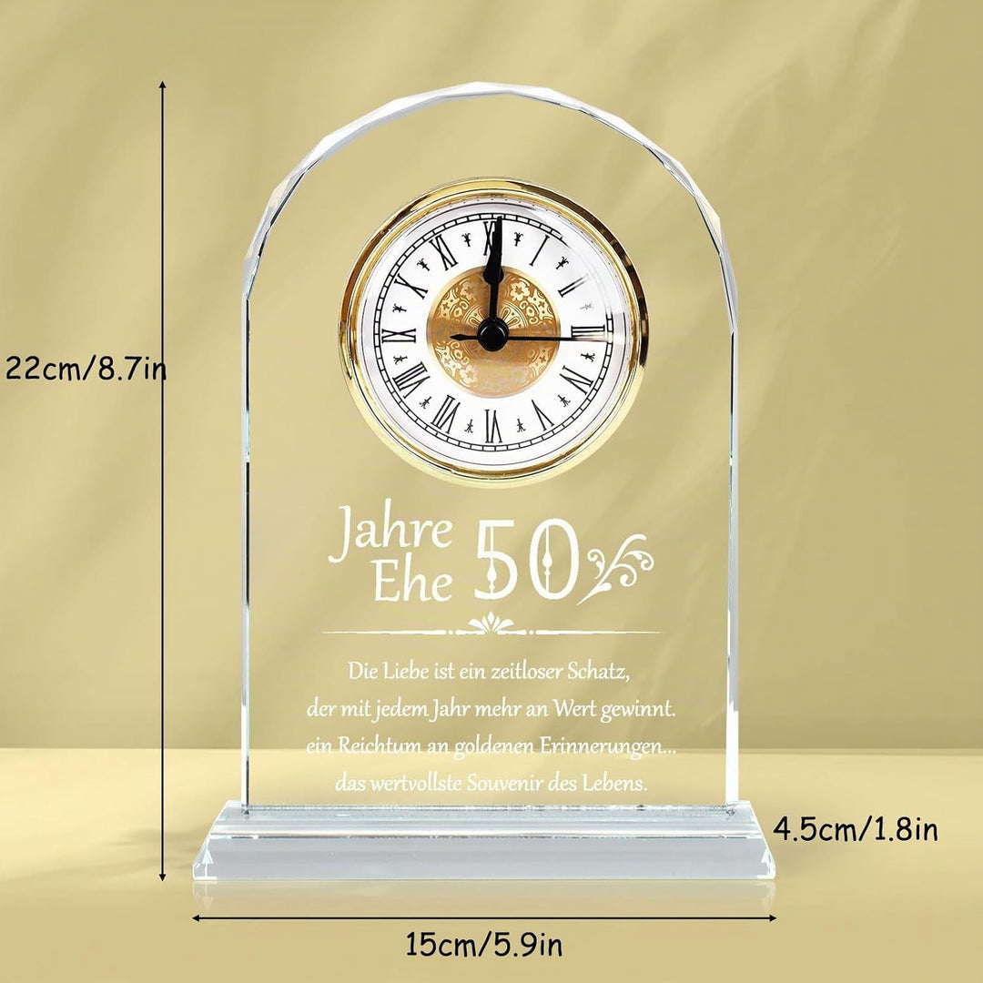 Top-spring Geschenk zum 50. Jahrestag der Hochzeit, Schreibtischuhr als Andenken für Eltern und Gros