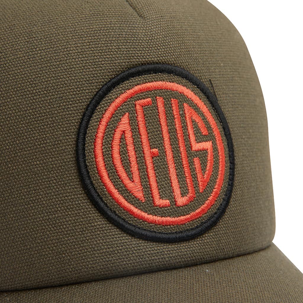 Deus Woven Pill Trucker Cap - Olive