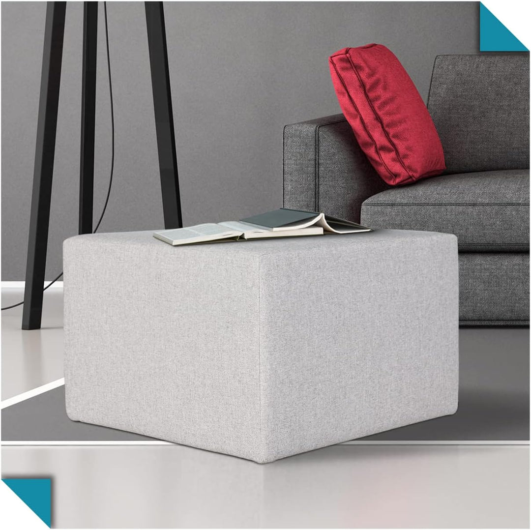 Deshome Pouf hocker Fussstütze 63x63x44 cm Wasserabweisender Stoff: Modernes Design Pouf für Sofa Wo