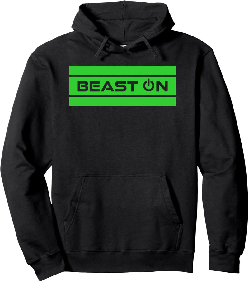 Beast ON Grün Modernes Fitness Schlichtes Gym Motivation Pullover Hoodie