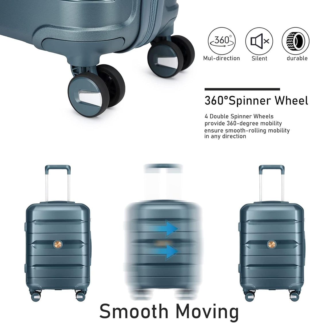 Sea choice Hartschalen Koffer Trolley Erweiterbar Kabinen Handgepäck 100% PP Leicht Reisekoffer mit