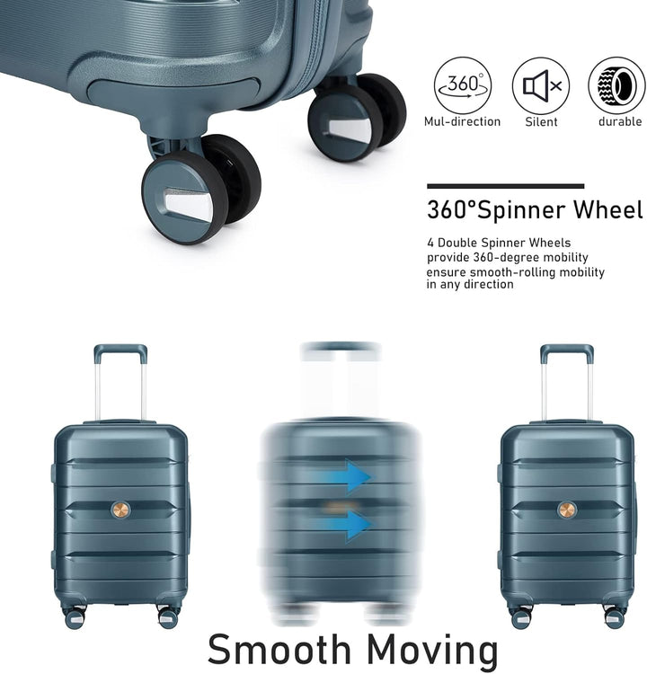 Sea choice Hartschalen Koffer Trolley Erweiterbar Kabinen Handgepäck 100% PP Leicht Reisekoffer mit
