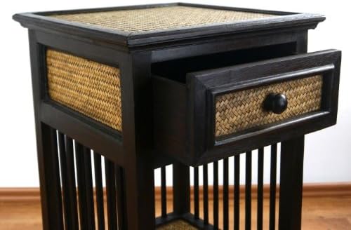 livasia Rattanschränkchen mit Schublade, Nachttisch, Beistellschrank, Badezimmerschränkchen(Nr.40)
