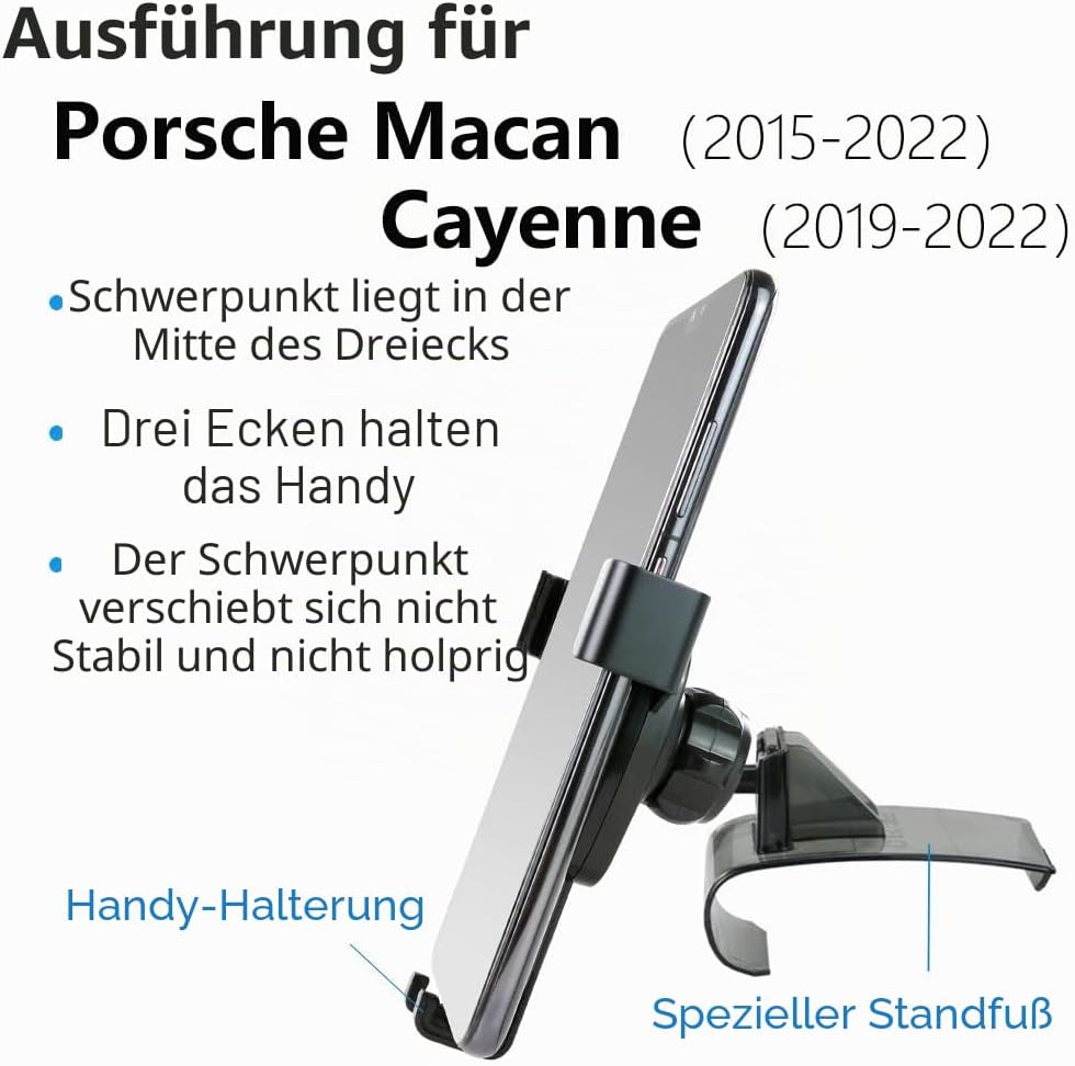 musttrue LUNQIN KFZ-Handyhalterung für 2015–2024 Porsche Macan und 2019–2023 Cayenne Autozubehör Nav