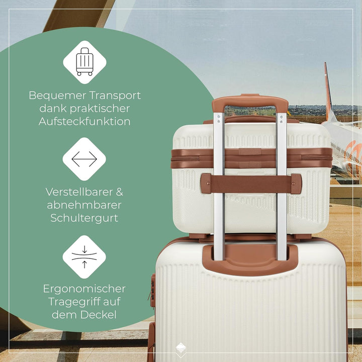 travelite Beautycase Hartschale Handgepäck, Bali, Kosmetikkoffer mit Organizer -und Aufsteckfunktion