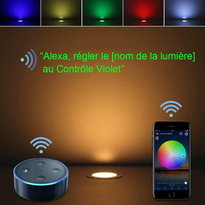 10er Wifi RGBWW LED Bodeneinbauleuchten Terrassenbeleuchtung Arbeitet mit Alexa, Google Home,RGBWW (