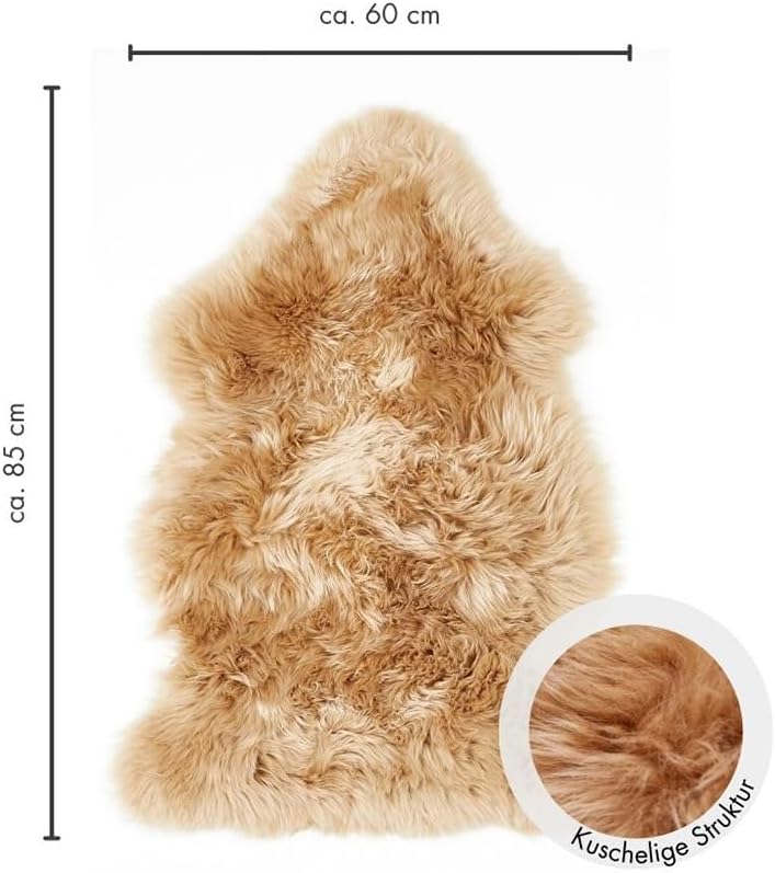 -LUXOR- living Lammfell Schaffell Echt, Fellteppich, Fell für Stühle, Lammfell Kinderwagen, Bettvorl