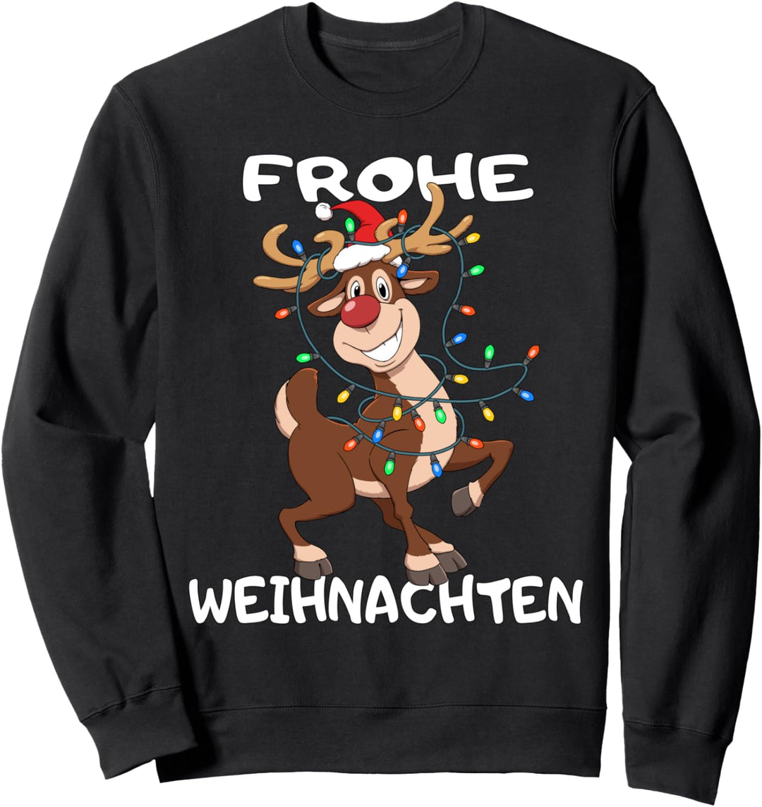 Frohe Weihnachten Rentier Männer Frauen Jungen Mädchen Sweatshirt