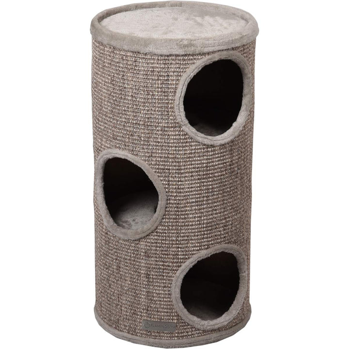 kratztonne für Katzen – Flamingo Greta M – 70 cm – Ø 36 cm – Sisal & Plüsch – 3 Etagen