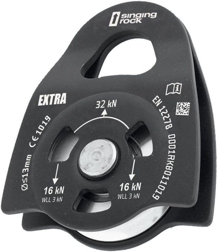 Umlenkrolle Extra Roll - Singing Rock Schwarz, Schwarz