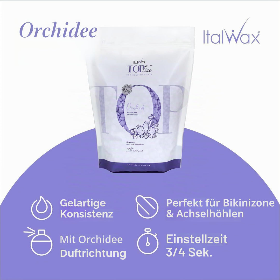 Italwax Top Line Orchid - 750g - Waxing Perlen für Haarentfernung – Duft Orchidee - Synthetische For