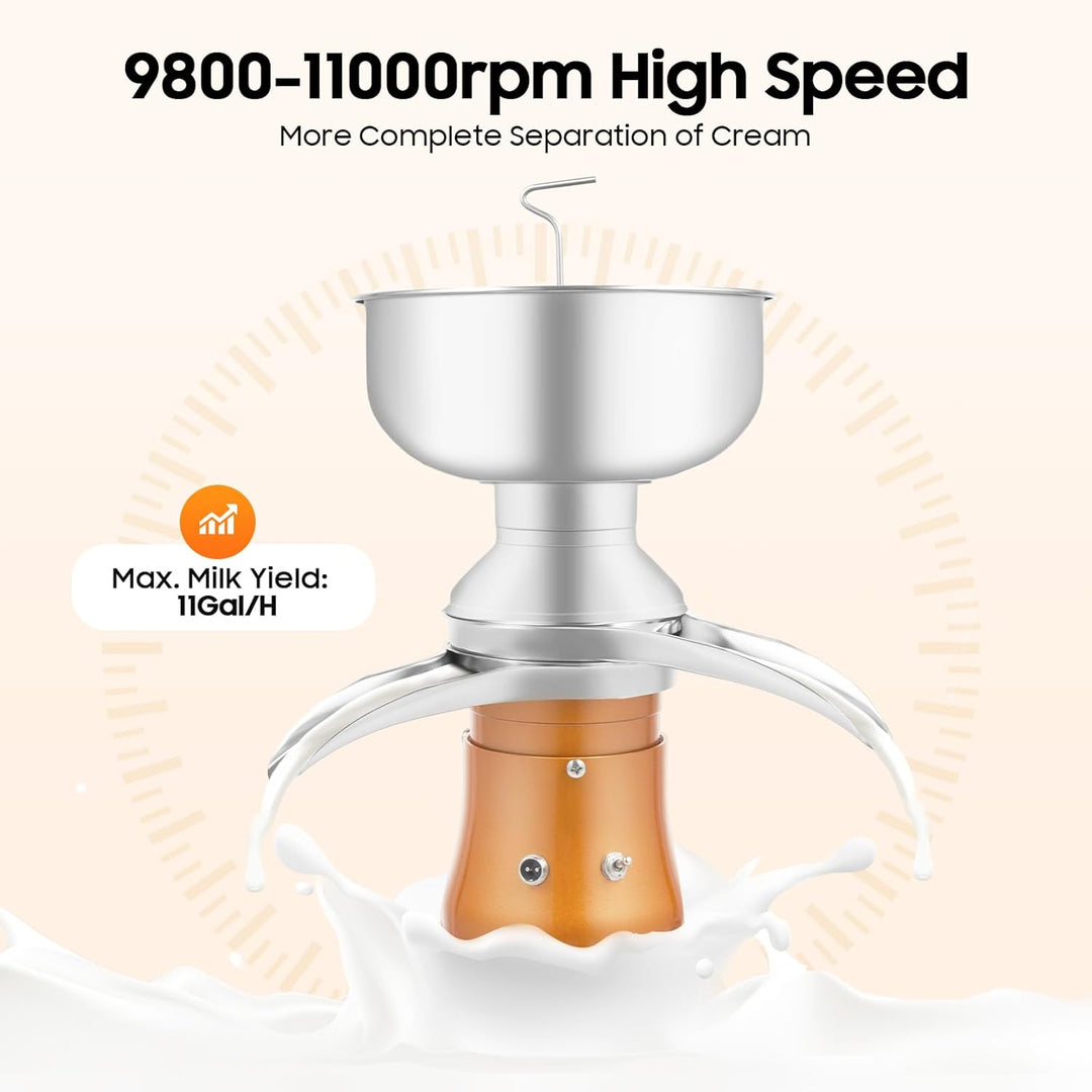 Lightakai Elektrische Milchzentrifuge, 50 L/H Profi Milchseparator Separator Milch Zentrifuge Milchs