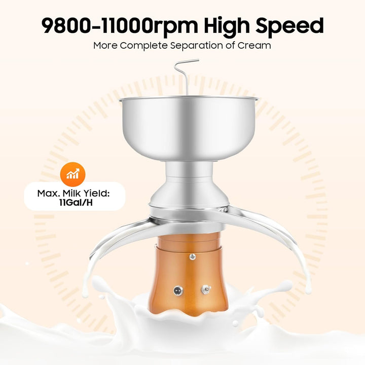 Milch-Sahne-Separator, 5L 30W Elektrische Milchzentrifuge 50L/H Milch Zentrifuge Milchseparator,Verh