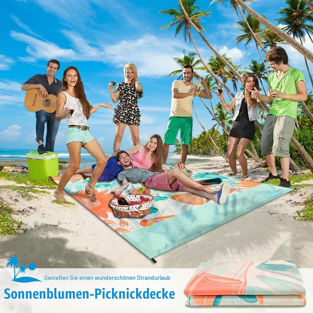 Stranddecke Sandfrei, Sandfeste Stranddecke Wasserdicht, Leicht Und Dünn, Tragbare Strandmatte Faltb