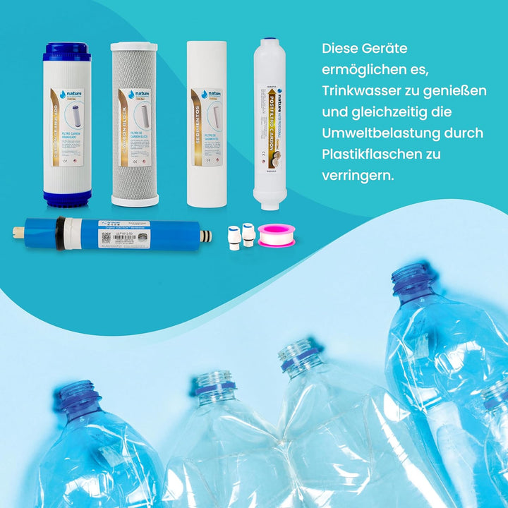 NATURE WATER PROFESSIONALS - Set mit 4 Universalfiltern für Umkehrosmose — inklusive Vontron-Membran