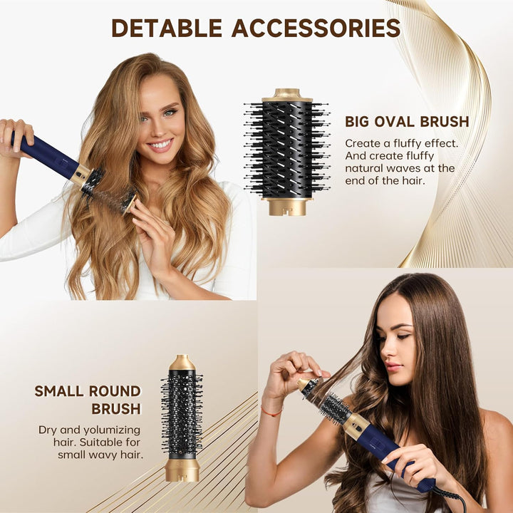Hair Styler 6 in 1, Airstyler Haarstyler Set mit Rundbürstenföhn, Warmluftbürste, Airflow Lockenstab
