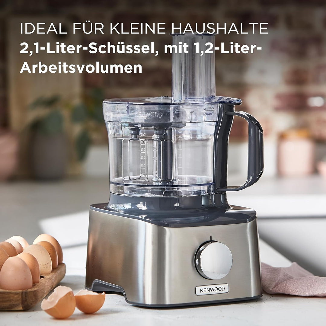Kenwood Multipro Compact FDM301SS Kompakt-Küchenmaschine, 2,1 Liter, inkl. Edelstahl Messer, 3 Arbei